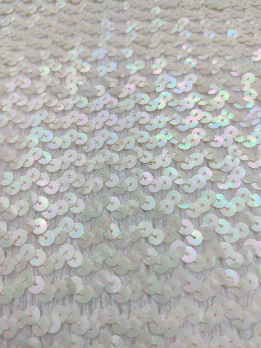 70s 80s Sequined Tube Top L White Iridescent Disco Club Party Clubwear Festival